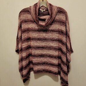 COZY CASUAL Burgundy & Creme Sweater Size M/L